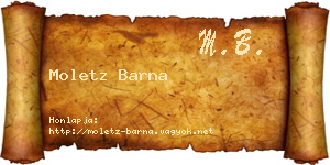 Moletz Barna névjegykártya